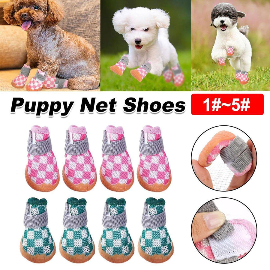 Premium Breathable Mesh Dog Shoes 4pcs - Pink Size 2