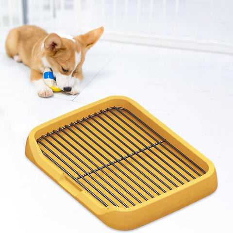 Premium Yellow Indoor Dog Potty Training Tray - 45 x 34cm