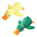 Plush Cartoon Duck Dog Toy - Interactive Squeaky Chew Toy 45cm x 38cm - Yellow - SuperSaverAU - view 2