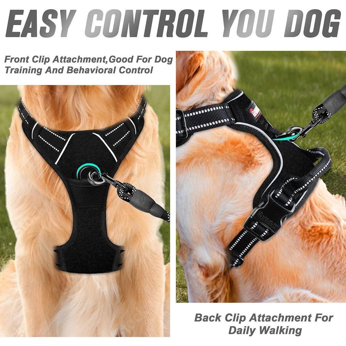 Premium Adjustable No-Pull Dog Harness with Reflective Strips - Blue M