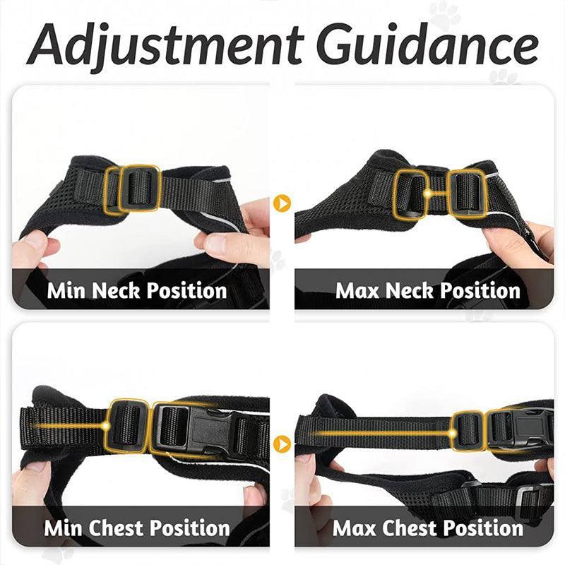 Premium Adjustable Pet Harness & Leash Set Reflective - S