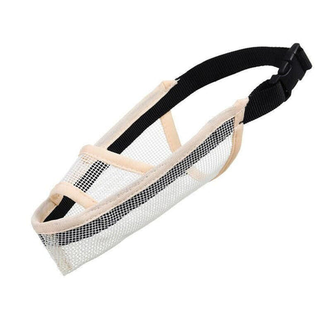 Premium Beige Adjustable Nylon Dog Muzzle with Breathable Mesh - XXS