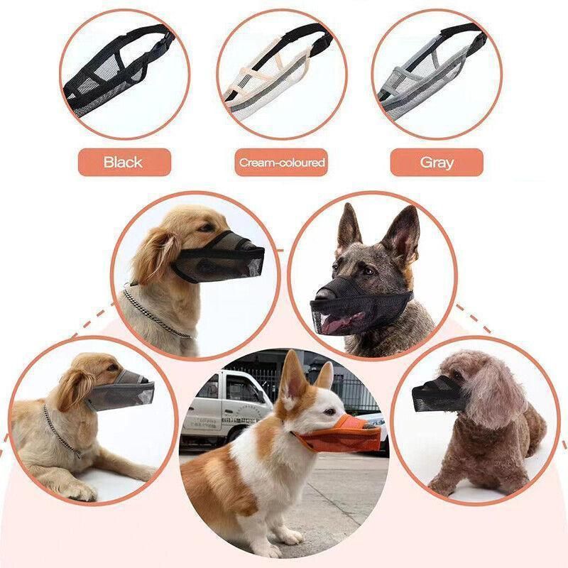 Premium Adjustable Dog Muzzle Breathable Nylon - Black XL