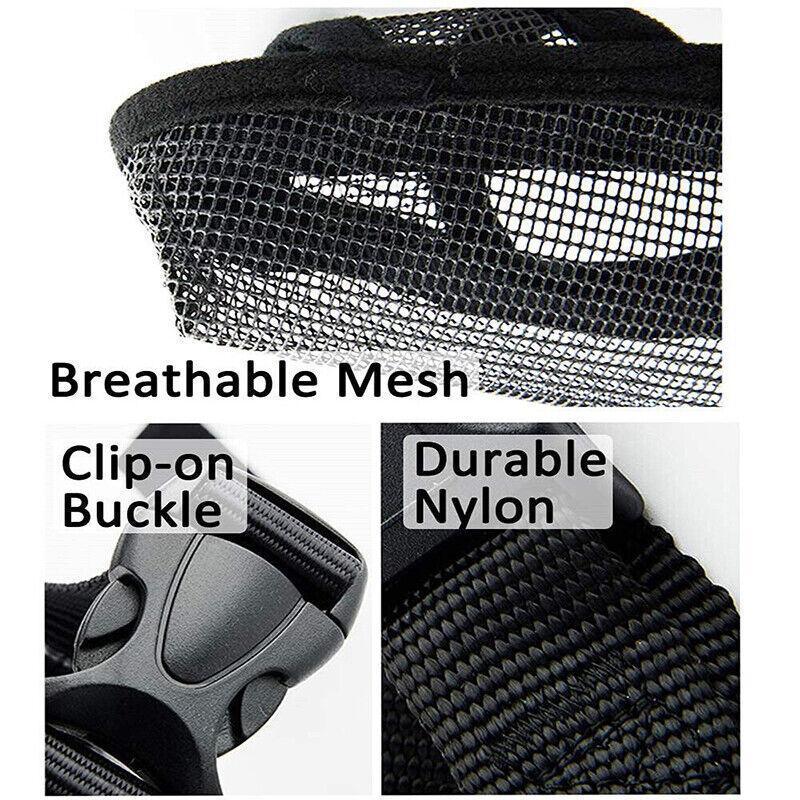 Premium Adjustable Dog Muzzle Breathable Nylon - Black XXS