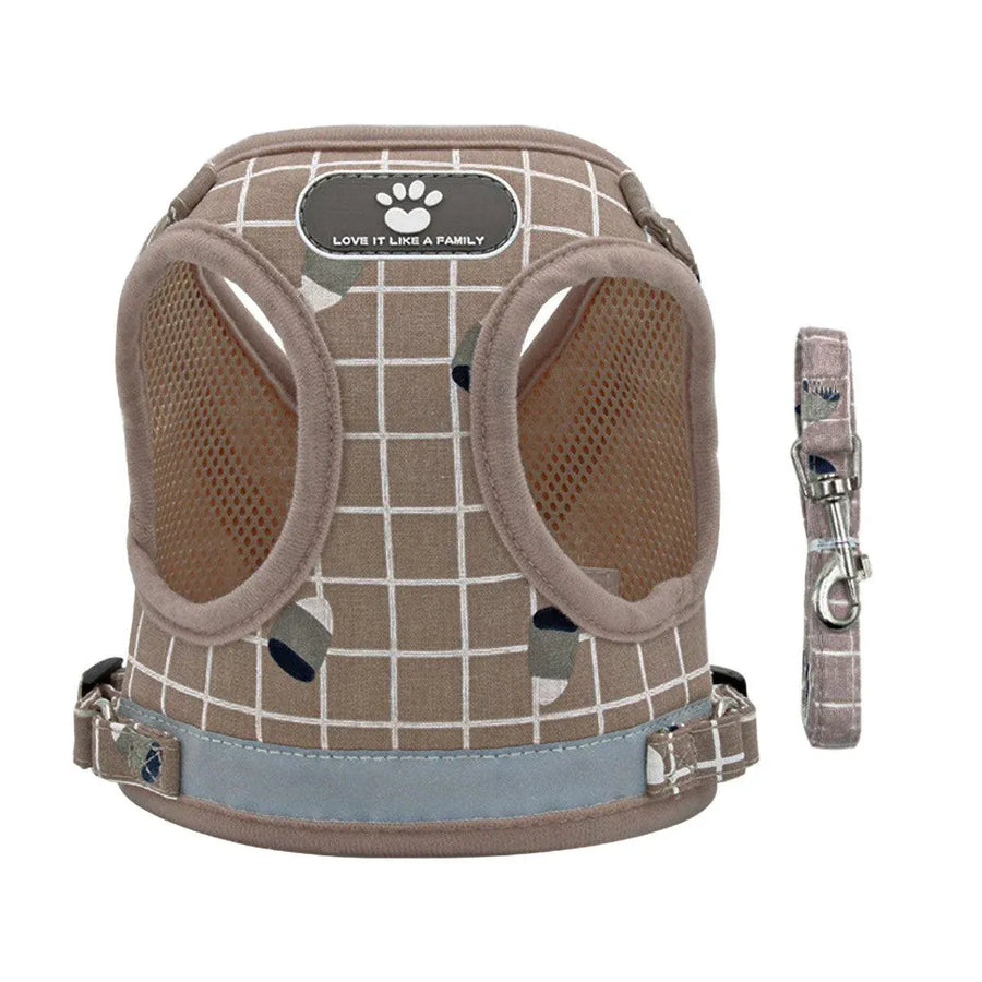 Premium Pink Mesh Pet Harness & Lead - S