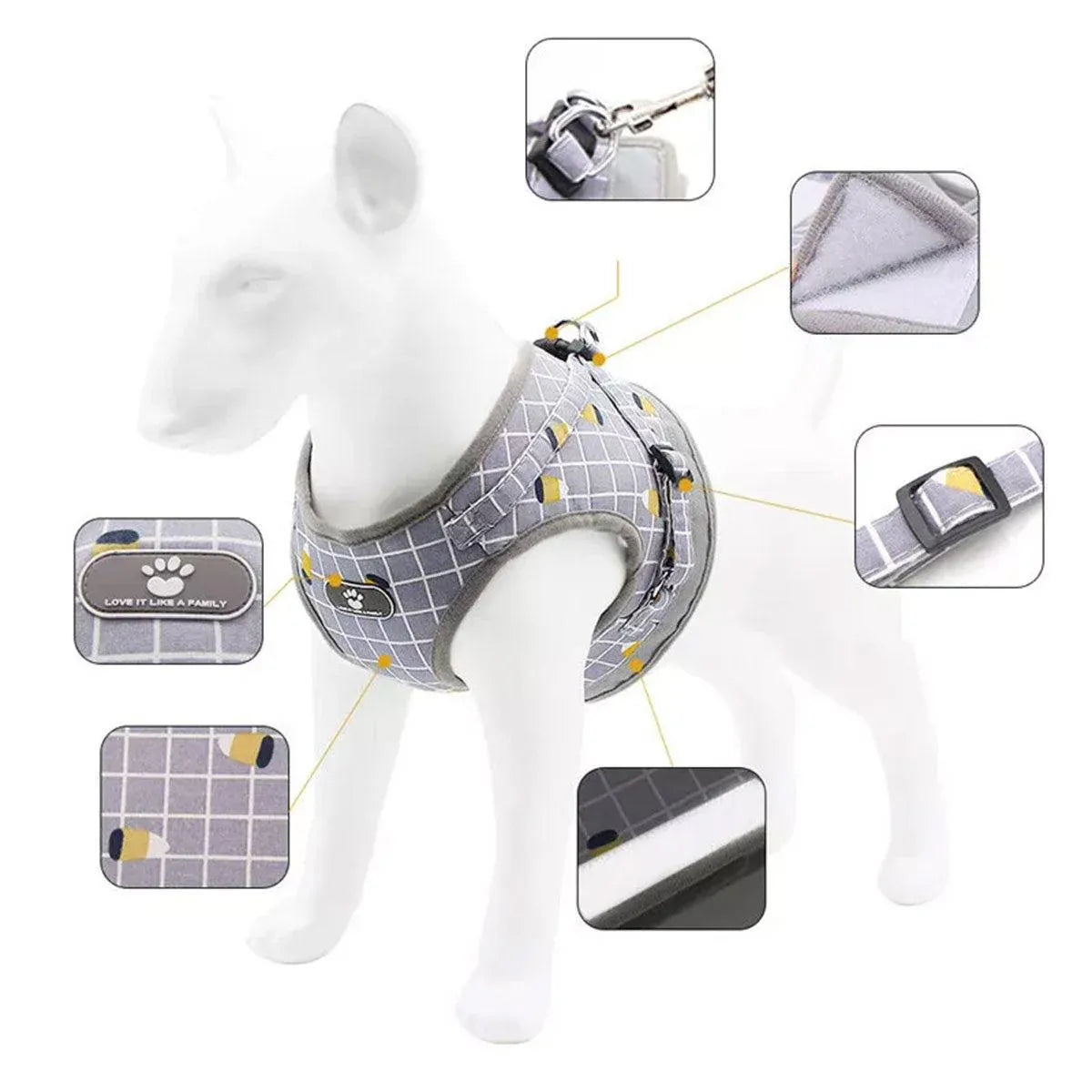 Premium Pink Mesh Pet Harness & Lead - S