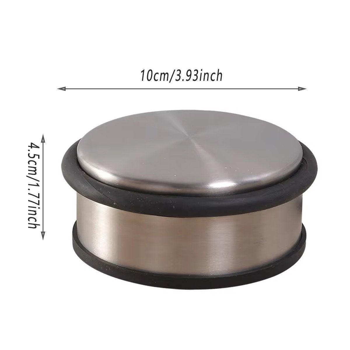 Premium Heavy Duty Rubber Door Stopper – Silver & Black