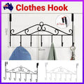 Premium Black 7 Hook Over Door Clothes Hanger Towel Storage Rack