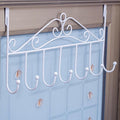 Premium Black 7 Hook Over Door Clothes Hanger Towel Storage Rack