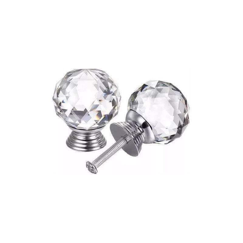 Crystal Glass Cabinet Knobs 40mm - 10Pcs, Round & Ball Shape, Includes Screws - SuperSaverAU - view 2