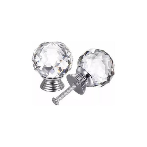 Crystal Glass Cabinet Knobs 40mm - 10Pcs, Round & Ball Shape, Includes Screws - SuperSaverAU - view 2
