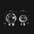 Crystal Glass Cabinet Knobs 40mm - 10Pcs, Round & Ball Shape, Includes Screws - SuperSaverAU - view 3