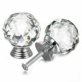 Crystal Glass Cabinet Knobs 40mm - 10Pcs, Round & Ball Shape, Includes Screws - SuperSaverAU - view 4