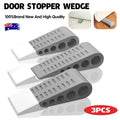Premium Rubber Wedge Door Stoppers – Grey 3 Pack
