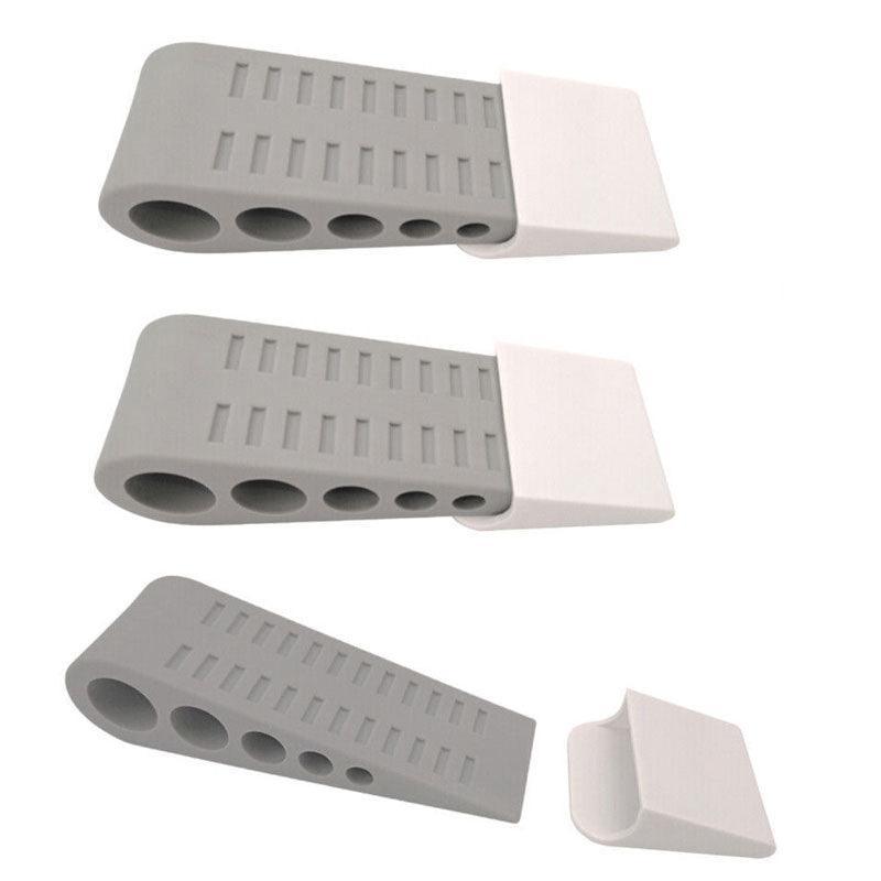 Premium Rubber Wedge Door Stoppers – Grey 3 Pack