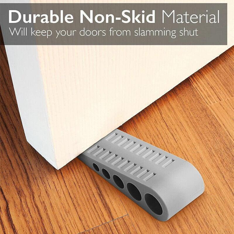 Premium Rubber Wedge Door Stoppers – Grey 3 Pack