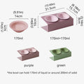 Ceramic Slant Double Bowl - Non-Slip Feeding Dish for Cats & Dogs - Purple - SuperSaverAU - view 3