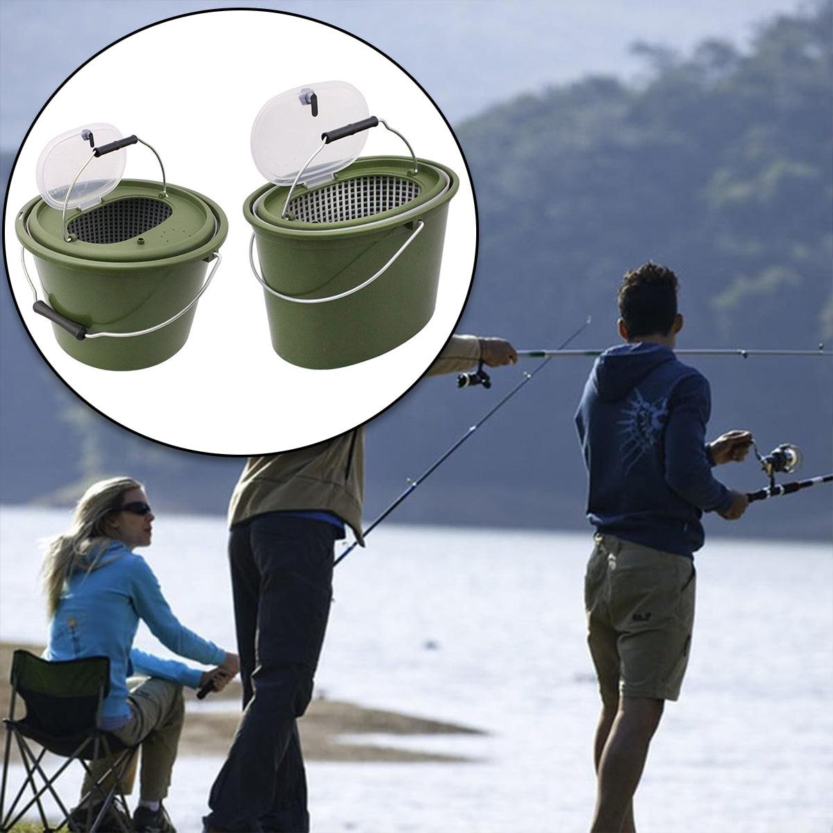 Portable Double Live Fish Bucket Breathable Fish Storage Container for Fishing - M - SuperSaverAU - view 3