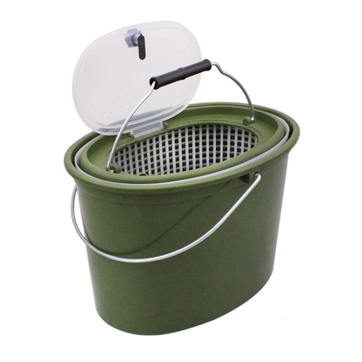 Portable Double Live Fish Bucket Breathable Fish Storage Container for Fishing - S