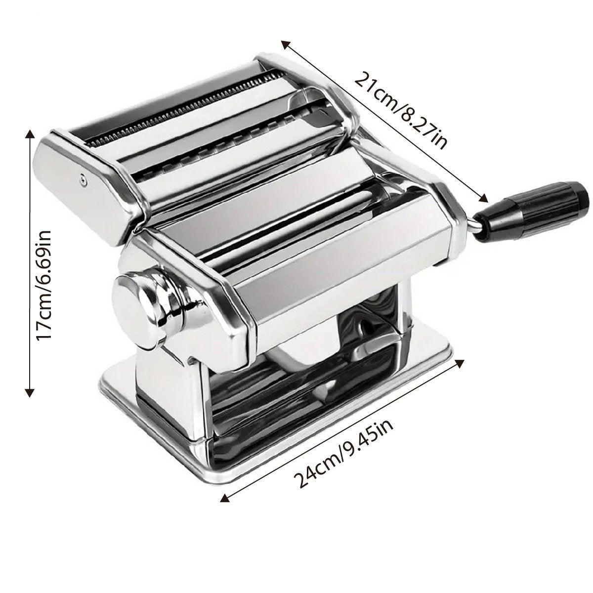 Premium Silver Manual Stainless Steel Noodle Maker Pasta Machine