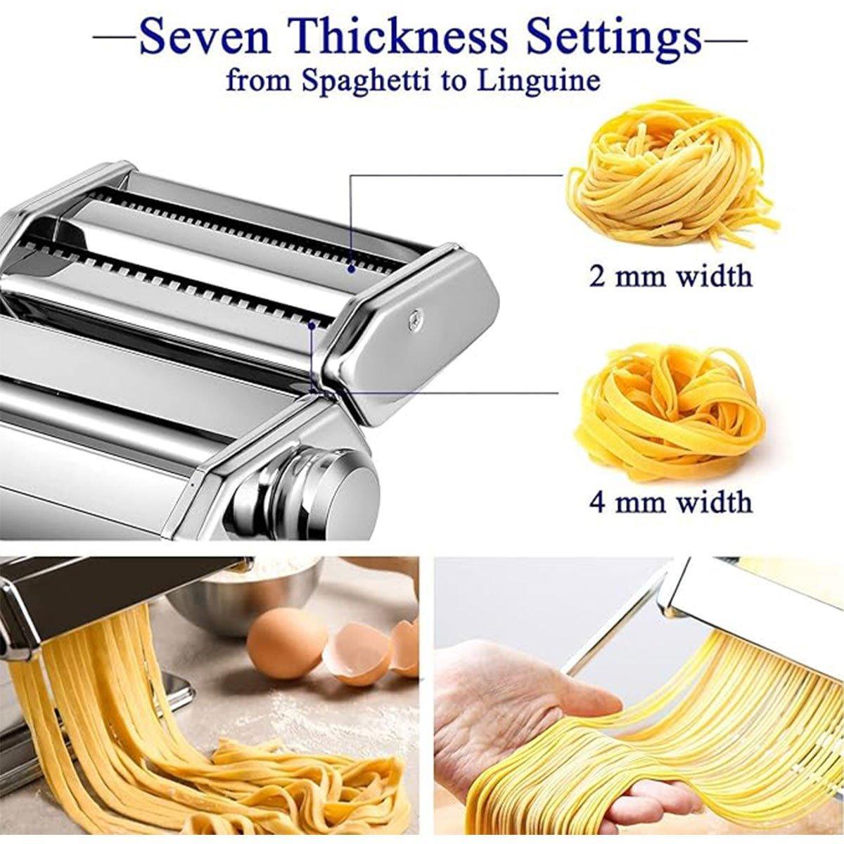 Premium Silver Manual Stainless Steel Noodle Maker Pasta Machine
