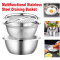 Premium 201 Stainless Steel 3-in-1 Basin & Colander Set