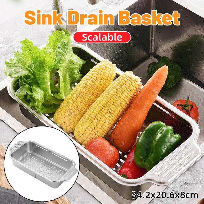 Premium 304 Stainless Steel Retractable Sink Drain Basket