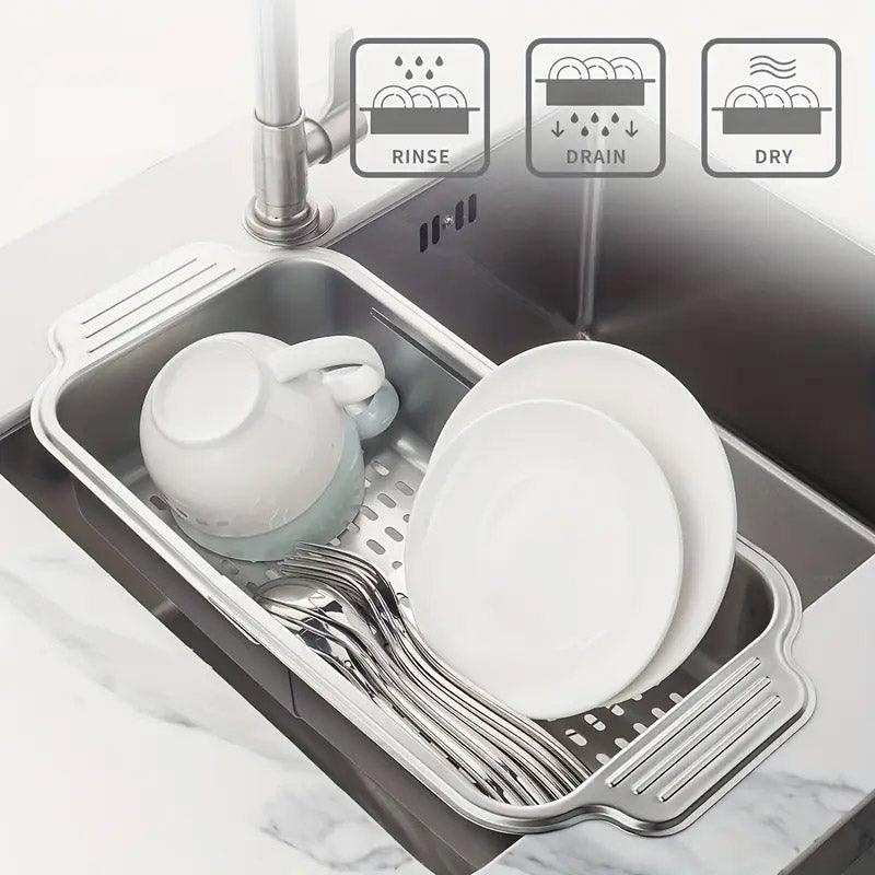 Premium 304 Stainless Steel Retractable Sink Drain Basket