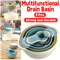 Premium 8 Piece Plastic Basin & Drain Basket Set
