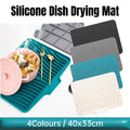 Silicone Dish Drying Mat Heat Resistant Draining Slope Pad for Kitchen Counter - Green - SuperSaverAU - view 1