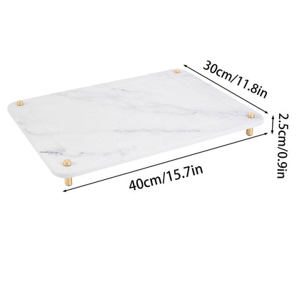 Diatom Mud Water-Draining Pad 30cm x 40cm - Quick-Drying, Eco-Friendly, Marble Design