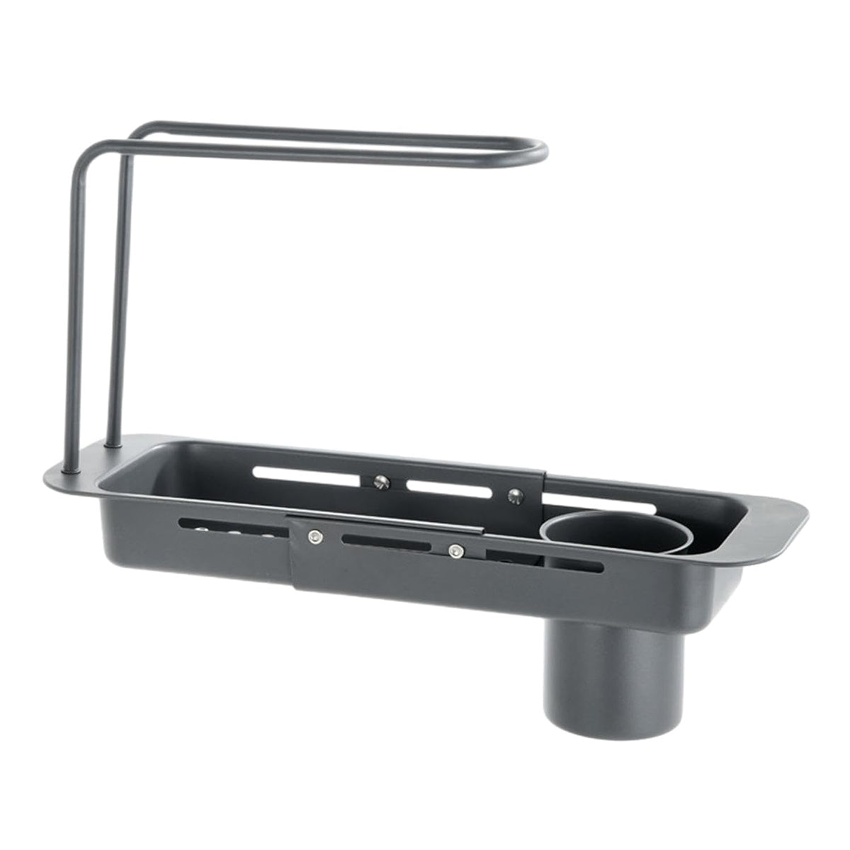 Retractable Kitchen Sink Drain Rack, 37-43 cm, Silver, with Filter Cup - SuperSaverAU - view 5