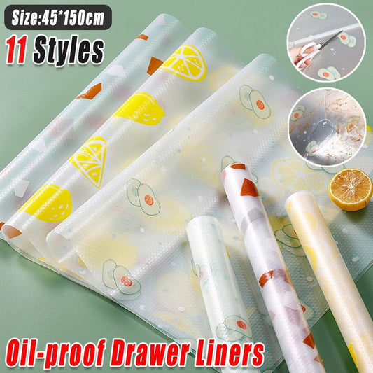 Household Drawer Liner Paper 45cm x 150cm - Grease & Moisture Proof, Stylish Designs