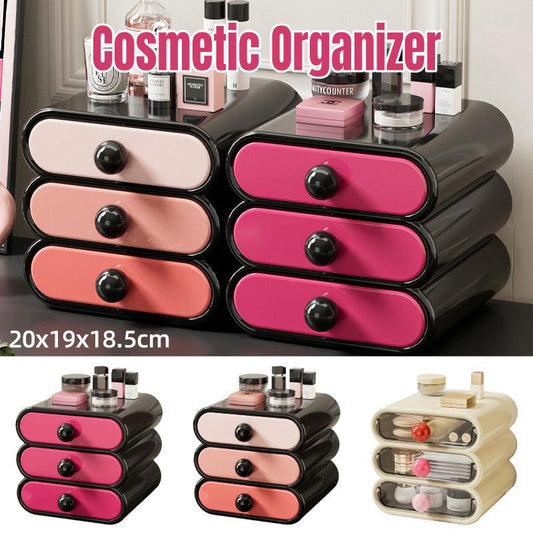 3-Tier Drawer Cosmetic Organizer for Makeup - White