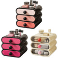 Premium White 3-Tier Cosmetic Organiser with Drawers and Top Tray 20x19x18.5cm
