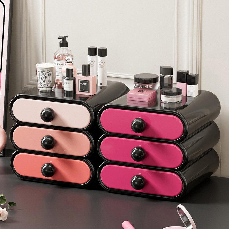 Premium White 3-Tier Cosmetic Organiser with Drawers and Top Tray 20x19x18.5cm