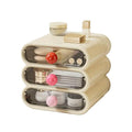Premium White 3-Tier Cosmetic Organiser with Drawers and Top Tray 20x19x18.5cm