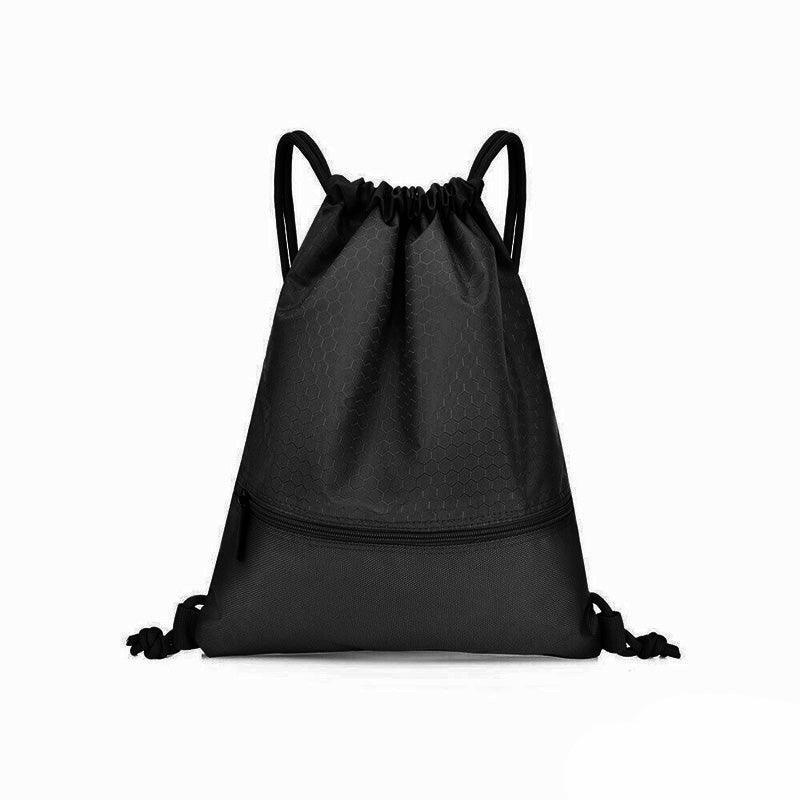 Premium Nylon Drawstring Backpack Sport Bag – Black