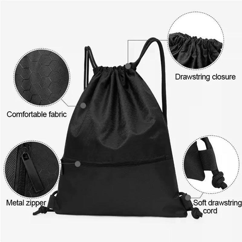 Premium Nylon Drawstring Backpack Sport Bag – Pink