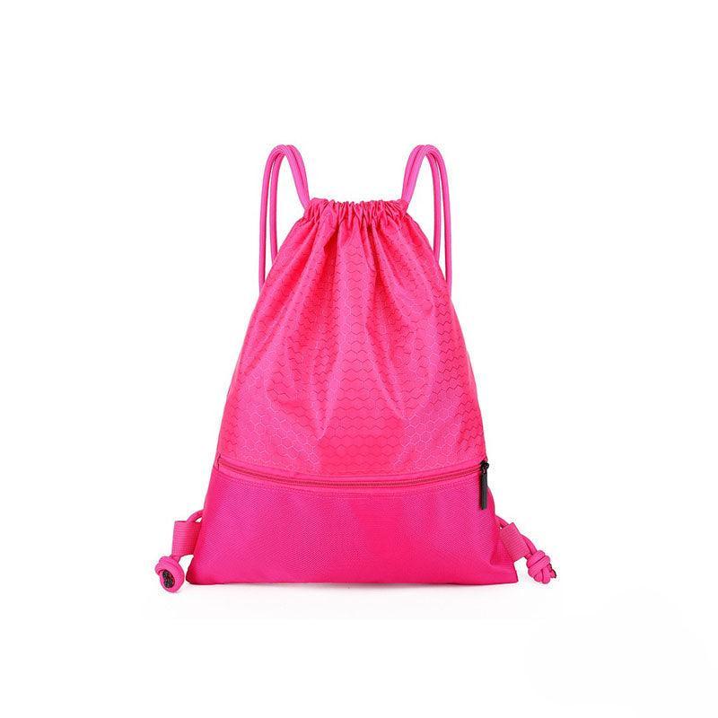 Premium Nylon Drawstring Backpack Sport Bag – Pink