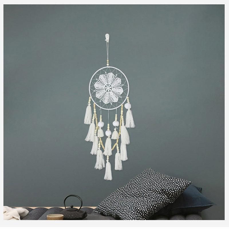Premium Handmade Macrame Dream Catcher Wall Hanging – White 65cm