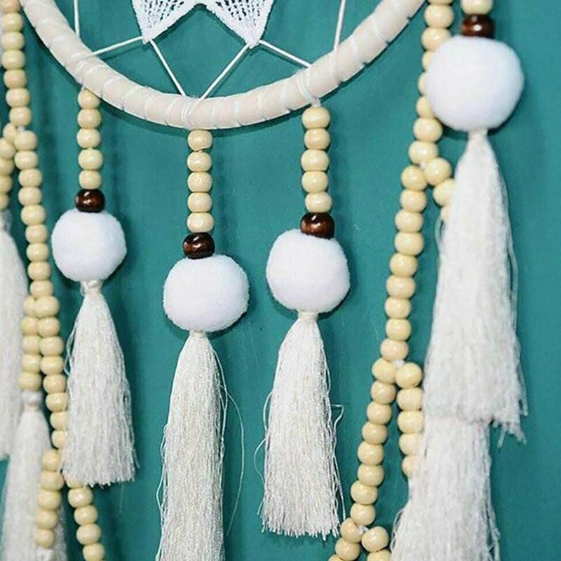 Premium Handmade Macrame Dream Catcher Wall Hanging – White 65cm
