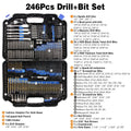 Premium 246 Piece Drill Bit & Accessory Set with Storage Case
