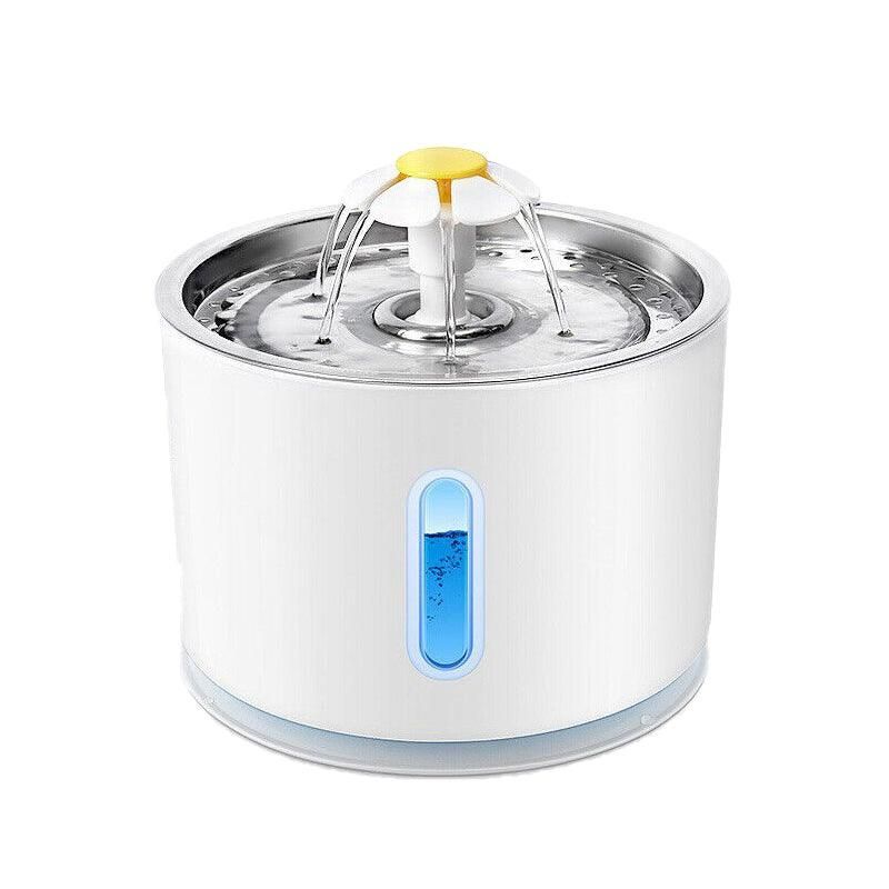 Premium 2.4L LED Pet Water Fountain with Stainless Steel Top
