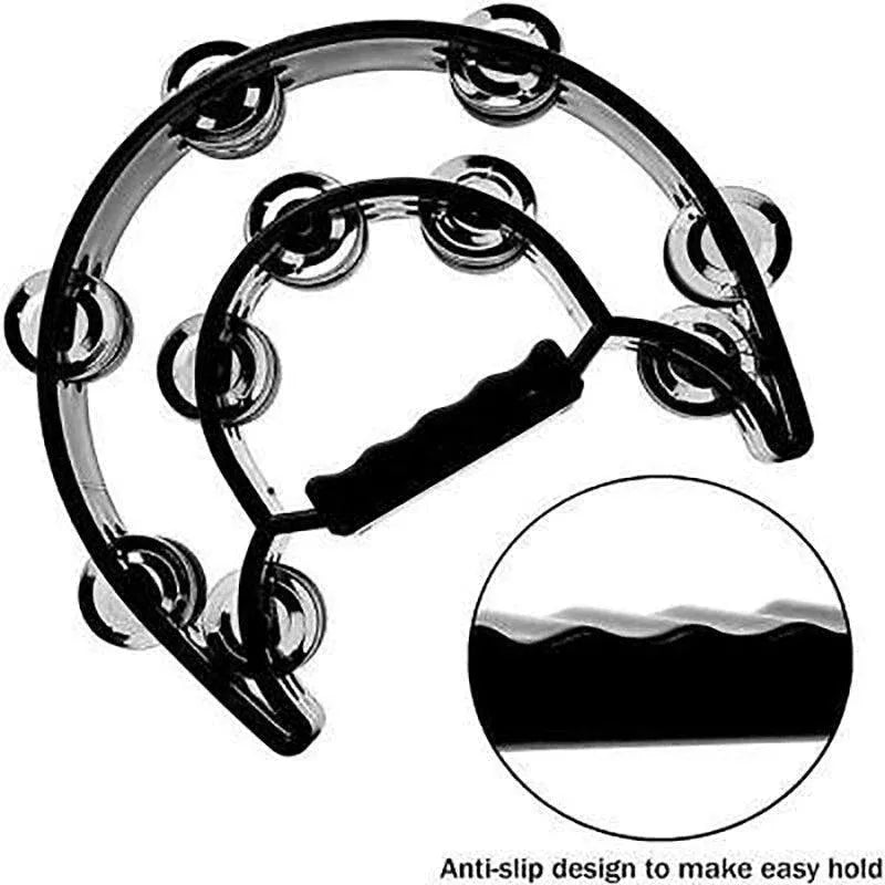 Premium Blue Double Half Moon Tambourine Percussion Instrument