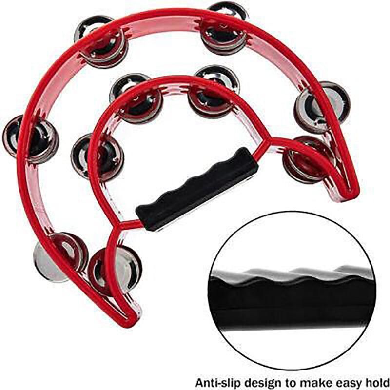 Premium Blue Double Half Moon Tambourine Percussion Instrument