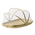 Premium Bamboo Food Storage Basket – with Mesh Cover