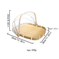 Premium Bamboo Food Storage Basket – with Mesh Cover