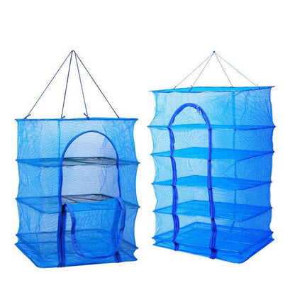 Air Drying Net Vegetable Dehydrator 5 Tiers 50x50x100cm - Portable, Durable, Folding