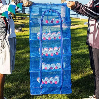 Air Drying Net Vegetable Dehydrator 5 Tiers 50x50x100cm - Portable, Durable, Folding